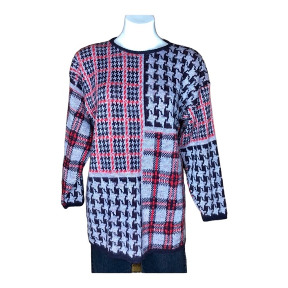 AMERICAN PRIDE Vintage Plaid Stripe Flag Sweater Large - Picture 1 of 10